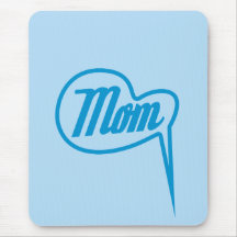 blue retro mom speech bubble mousepad