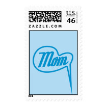 blue retro mom speech bubble postage postage