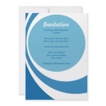 blue retro Party Invitation invitations