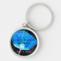 Blue Retro Poppy Keychain
