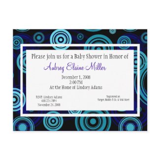 Blue Retro Targets Baby Shower Invitation postcard