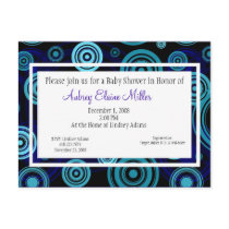 Blue Retro Targets Baby Shower Invitation postcards
