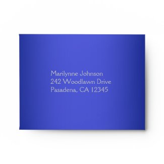 Blue Return Address Envelope for Reply Card envelope