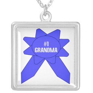 Blue Ribbon #1 Grandma Personalized Necklace