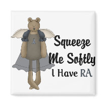 Blue Ribbon Angel Bear :: Squeeze Me Softly. magnets