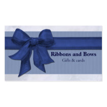 Blue Ribbon & bow elegant Custom Business Cards business cards