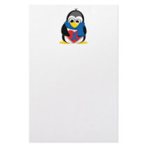 Blue Ribbon Penguin Scarf Stationery