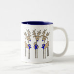 Blue Ribbon Reindeer mugs