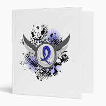Blue Ribbon With Wings Colon Cancer Binder