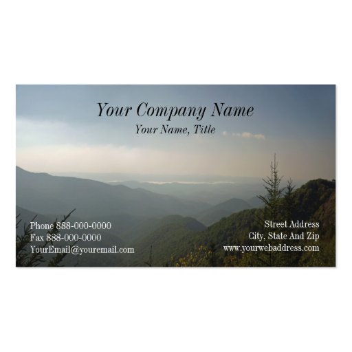 Blue Ridge Mountains Business Card (front side)