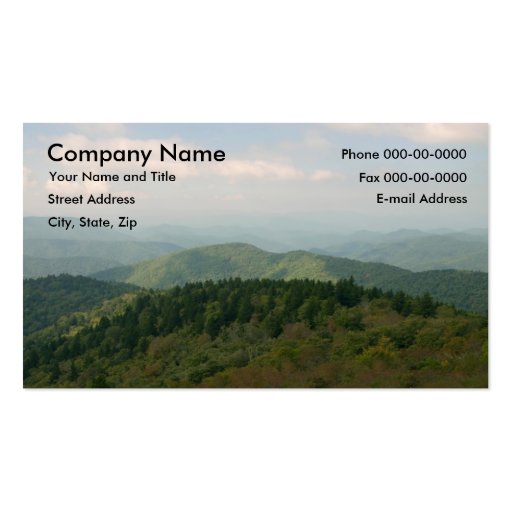Blue Ridge Mountains Business Card (front side)