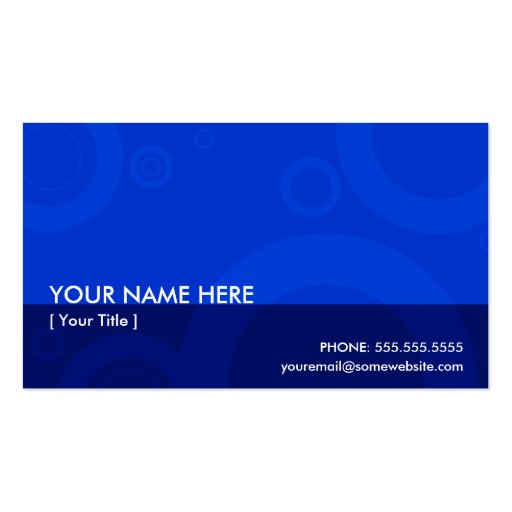 blue rings business card template (front side)