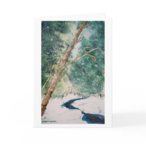 Blue River in Snow Christmas Card