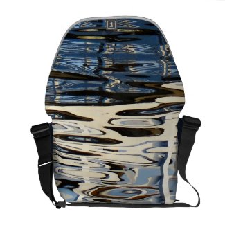 Blue River Reflections Abstract Messenger Bag