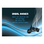 Blue road biker wedding bridal shower invitation invitations