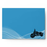Blue road biker wedding envelope envelopes