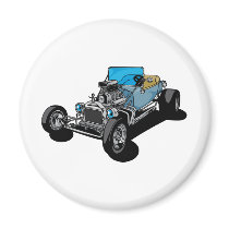 Blue Roadster magnets by hotrodshirts Blue Roadster magnets