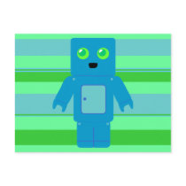 Blue Robot Postcard