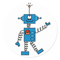 Blue Robot Sticker