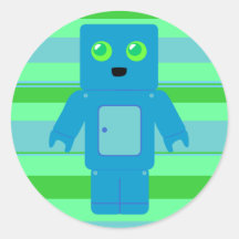 Blue Robot Stickers