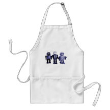 blue robots apron