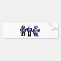 blue robots bumper sticker