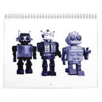 blue robots calendar by vintage_robots blue robots calendar