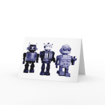 blue robots card