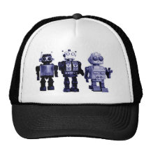 blue robots hat