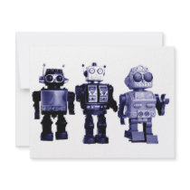 blue robots invitation