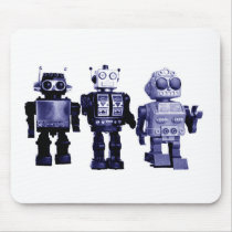 blue robots mousepad