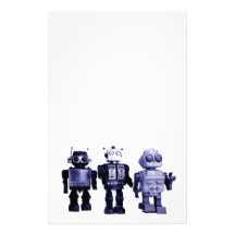 blue robots stationery