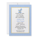 Blue Rocking Horse Baby Shower Invitation