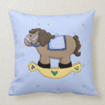 Blue Rocking Horse Pillow