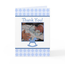 Blue Rocking Horse Thank You Card