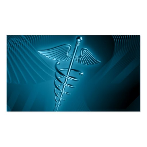Blue Rod of Asclepius Business Card (back side)
