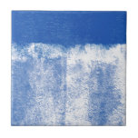 Blue rolled paint ceramic tile