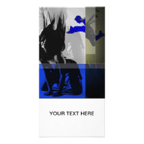 Blue Romance Custom Photo Card