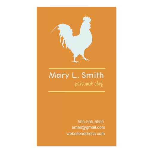 Blue Rooster Business Card (front side)