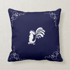 Blue Rooster Decorative Throw Pillow
