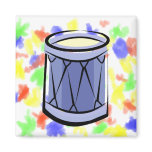 Blue Rope Tension Drum Abstract Vintage image Fridge Magnets