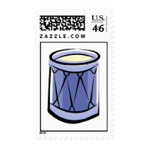 Blue Rope Tension Drum Abstract Vintage image Stamp
