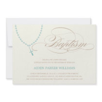 BLUE ROSARY BEADS | BAPTISM INVITATION