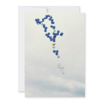 Blue rosary in the sky personalized invite