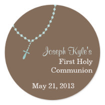 Blue Rosary Round Sticker stickers