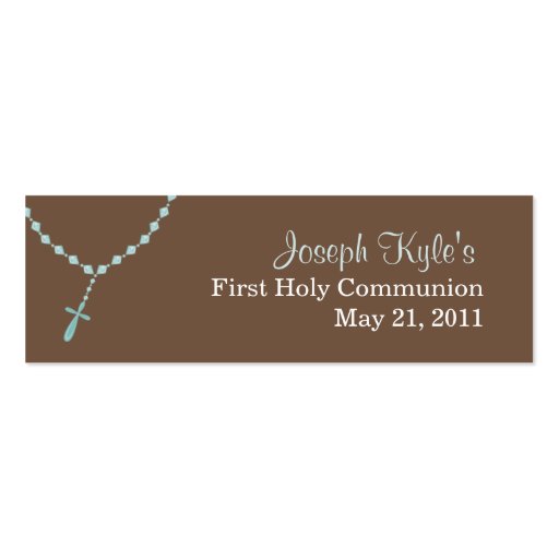 Blue Rosary Small Tag Business Cards
