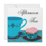 Blue Rose Afternoon Tea Custom Invitation