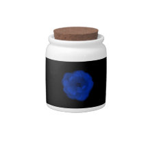 Blue Rose, Black Background. Candy Dishes