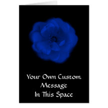 Blue Rose, Black Background. Card