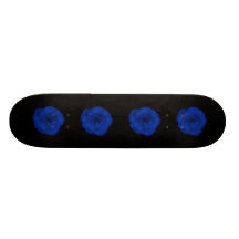 Blue Rose, Black Background. Skate Board Decks